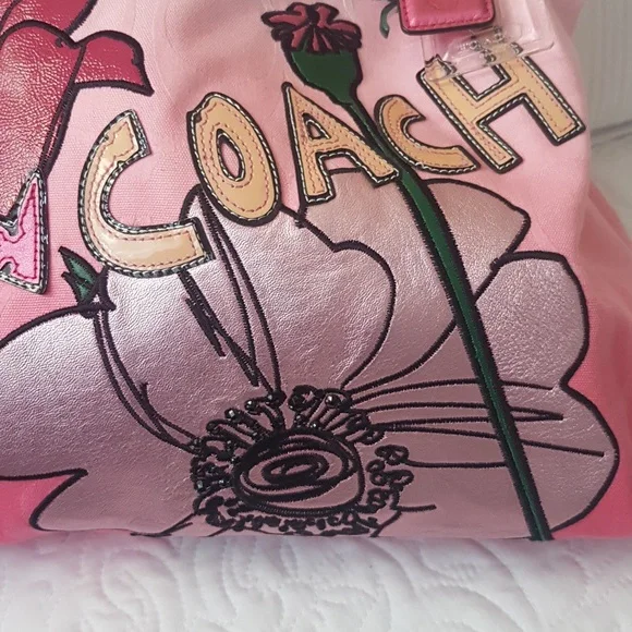 Vintage Coach Poppy Pink Floral Tote - Picture 7 of 12